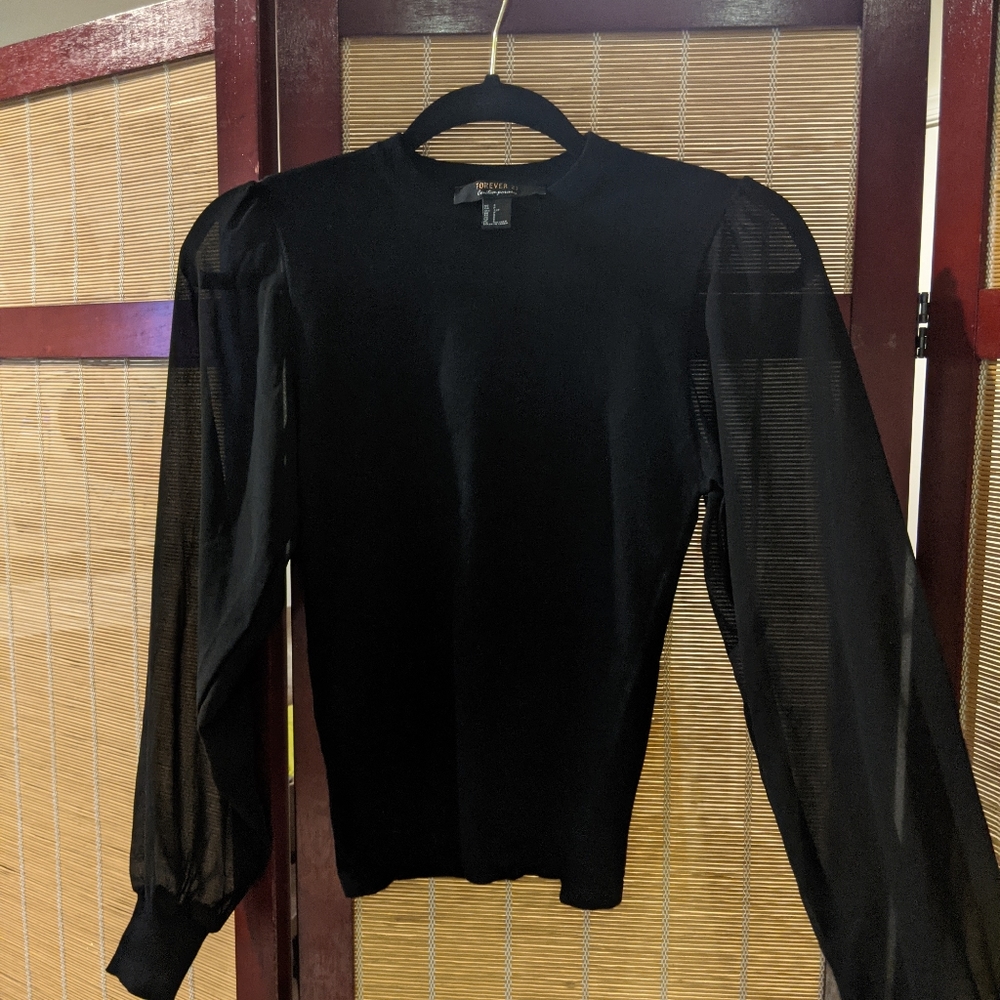 Chiffon Lantern Seeve Sweater